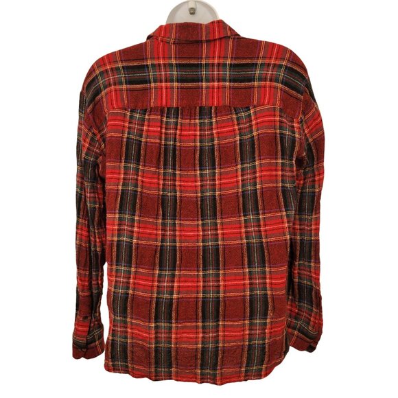 Madewell Red Tartan Plaid Button Up CENTRAL Shirt S Wool‎ Boyfriend Fit - Picture 3 of 8